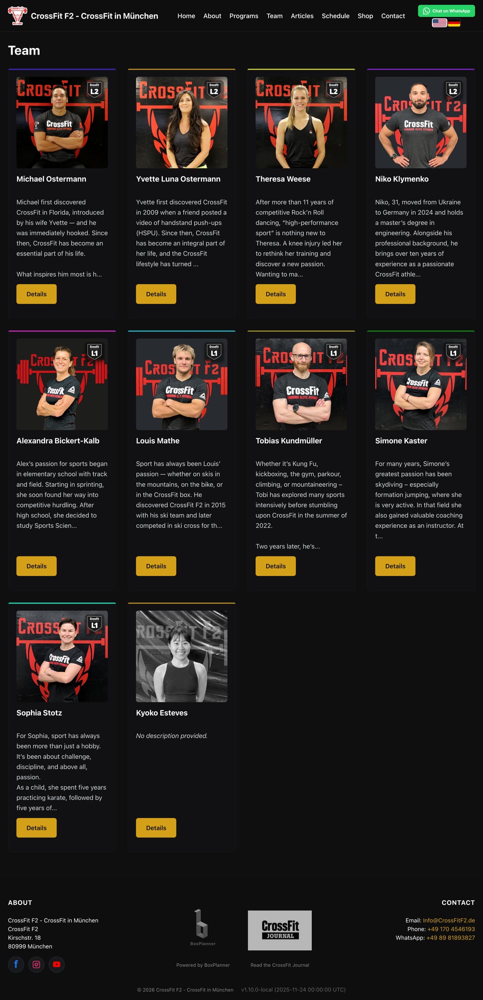 Coach profiles with certifications